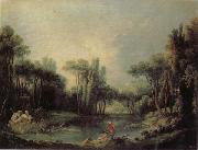 Francois Boucher Landscape with a Pond oil painting on canvas